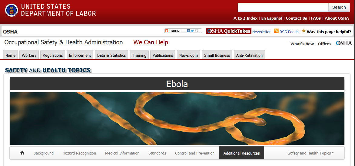 Ebola Guidance Issued by OSHA