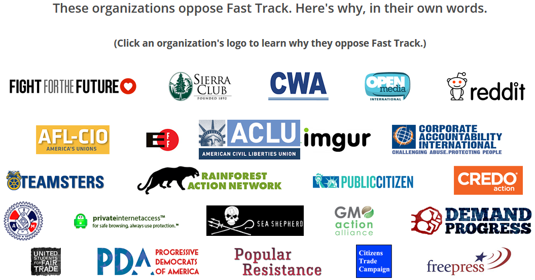 Join the ‘Stop Fast Track’ Week of Action Nov. 8-14